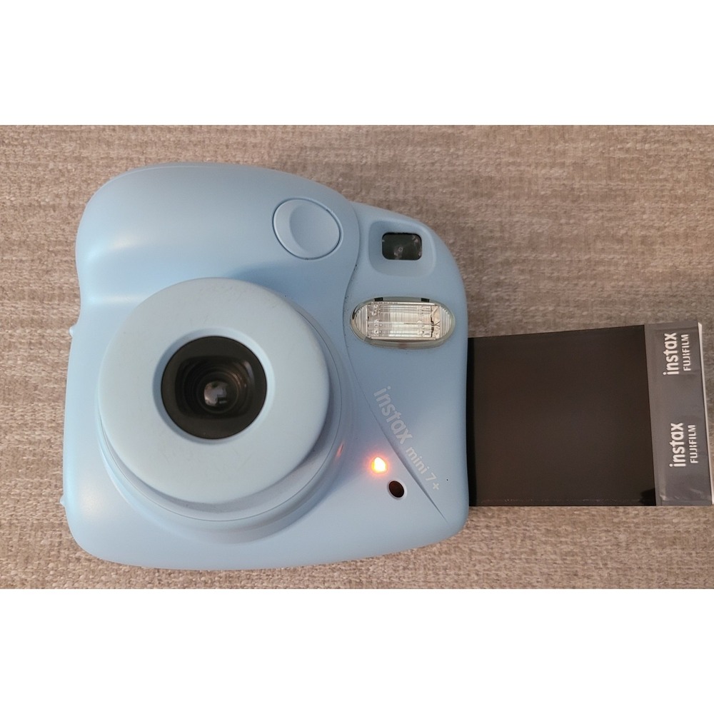 Fuji Instax Mini 7 Plus Light Blue Camera Great Working Condition - Tested